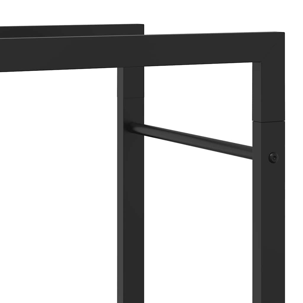 Stalak za drva za ogrjev mat crni 80x28x222 cm čelik