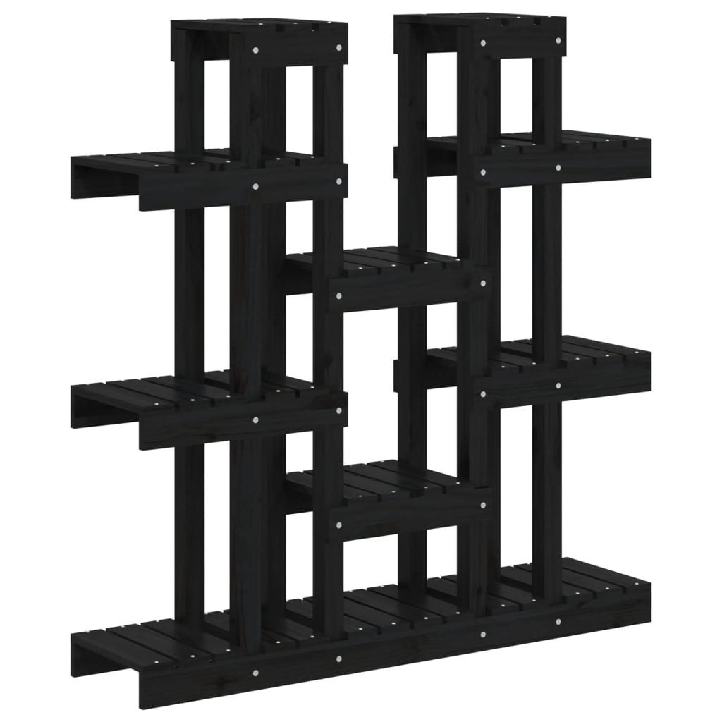 Stalak za biljke crna 104,5x25x109,5 cm od masivne borovine