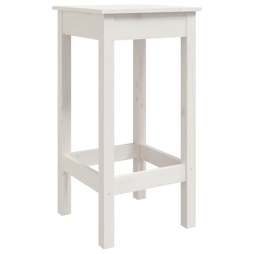 Barske stolice 2 kom bijela 40 x 40 x 78 cm od masivne borovine
