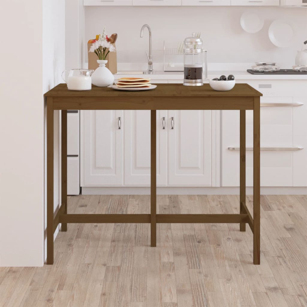 Barski stol smeđa boja meda 140x80x110 cm od masivne borovine