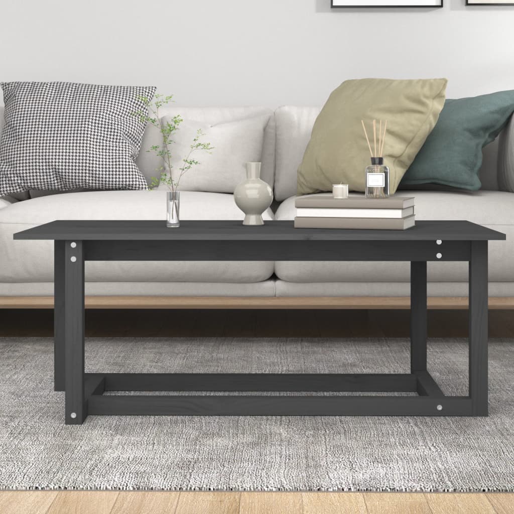 Stolić za kavu sivi 110 x 55 x 45 cm od masivne borovine