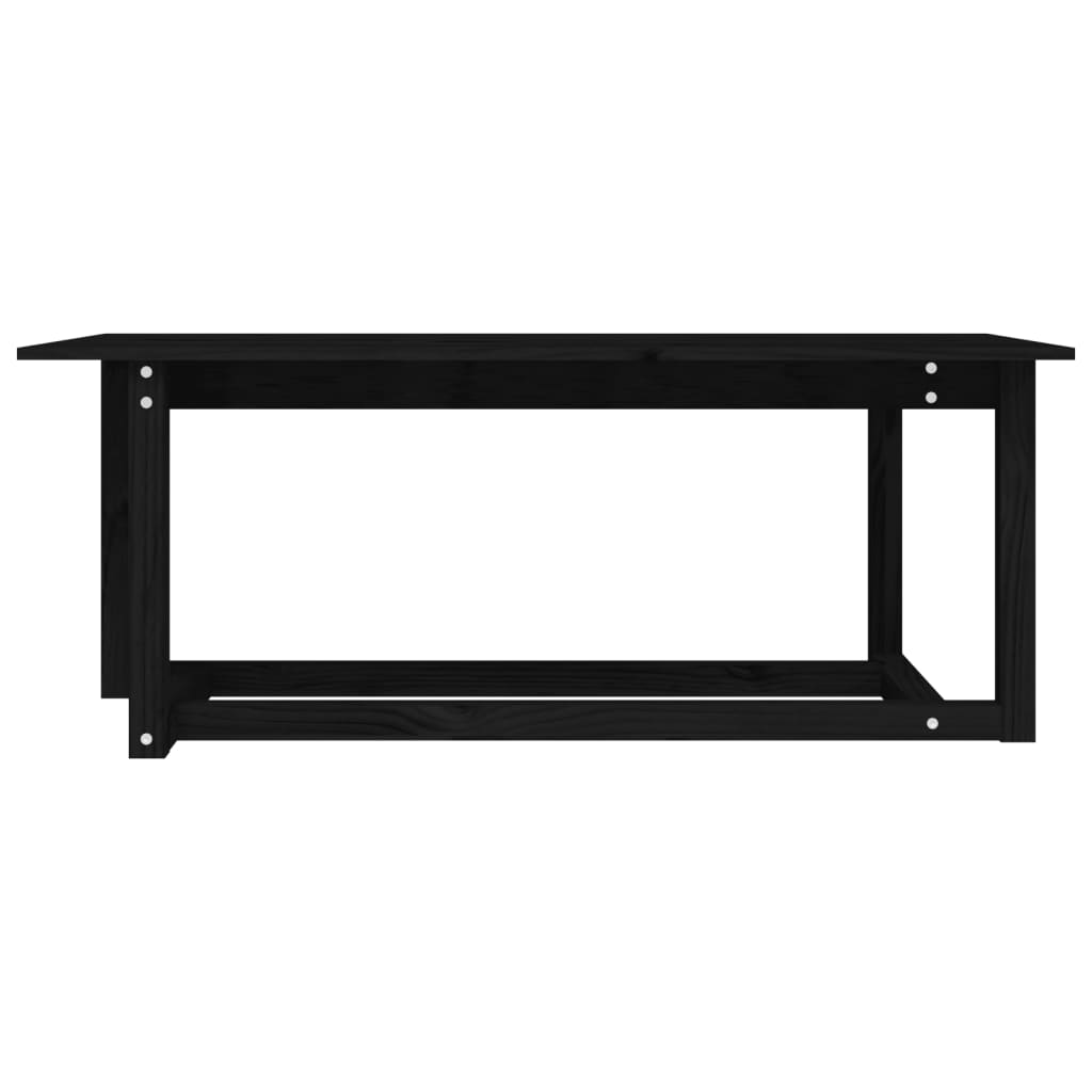 Stolić za kavu crni 110 x 55 x 45 cm od masivne borovine