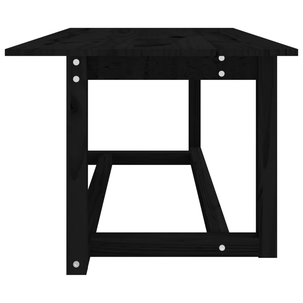 Stolić za kavu crni 110 x 55 x 45 cm od masivne borovine