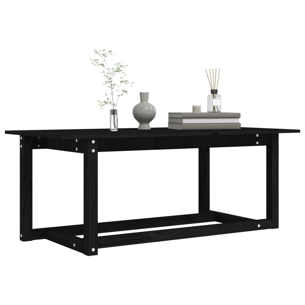 Stolić za kavu crni 110 x 55 x 45 cm od masivne borovine