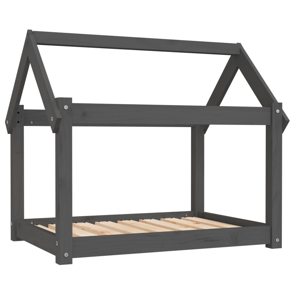 Krevet za pse sivi 81 x 60 x 70 cm od masivne borovine