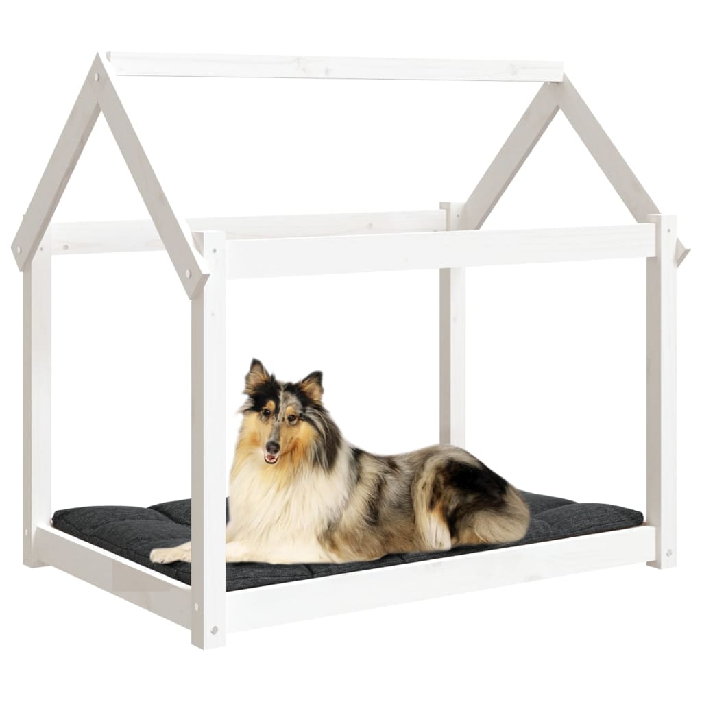 Krevet za pse bijeli 101x70x90 cm od masivne borovine