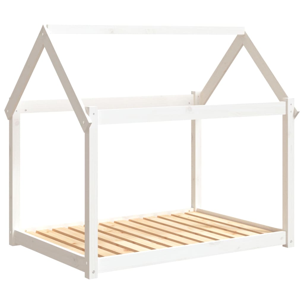 Krevet za pse bijeli 111x80x100 cm od masivne borovine