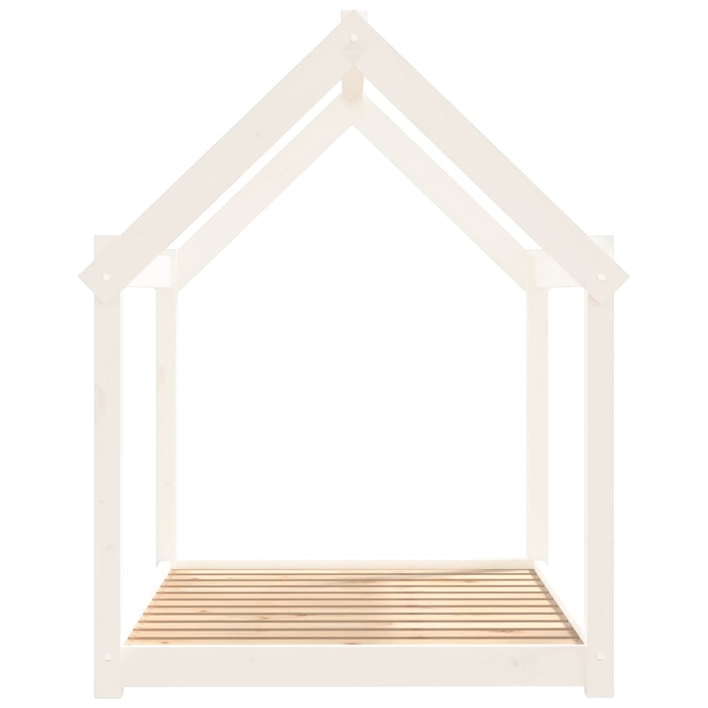 Krevet za pse bijeli 111x80x100 cm od masivne borovine