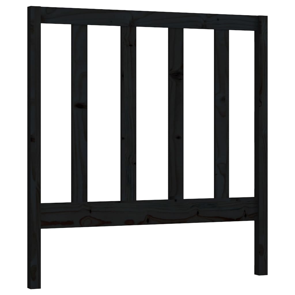 Uzglavlje za krevet crno 95 x 4 x 100 cm od masivne borovine