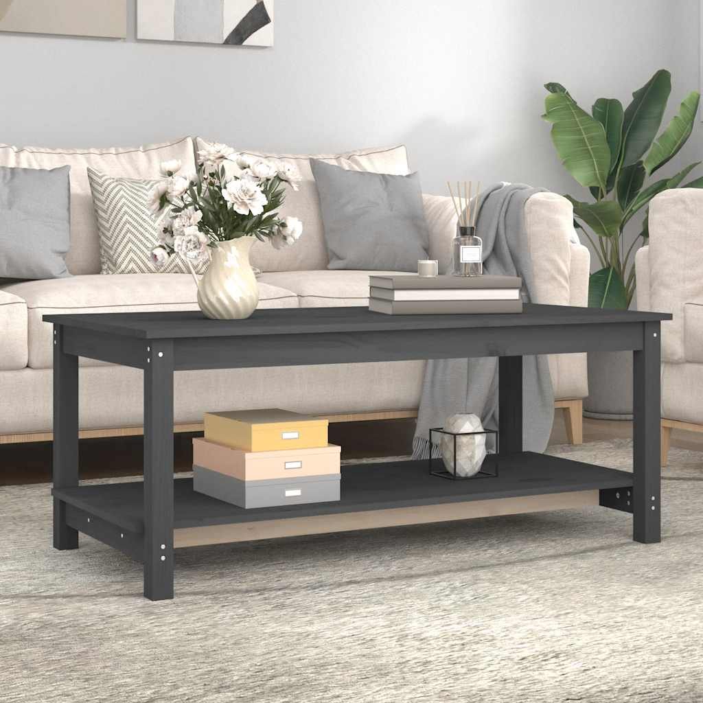 Stolić za kavu sivi 110 x 55 x 45 cm od masivne borovine