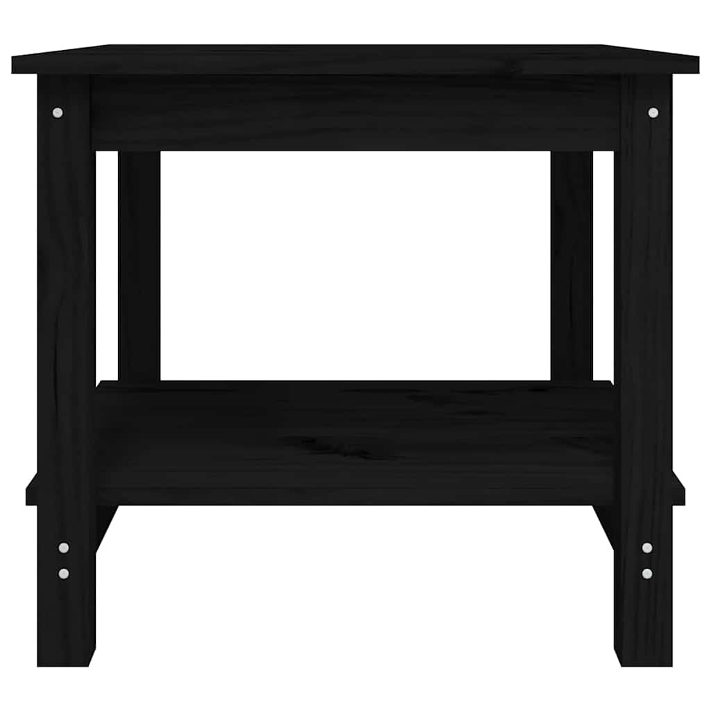 Stolić za kavu crni 50 x 50 x 45 cm od masivne borovine