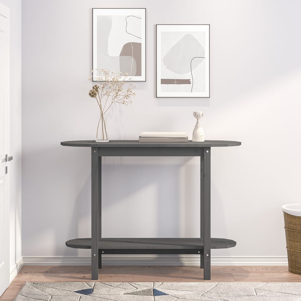 Konzolni stol sivi 110 x 40 x 80 cm od masivne borovine