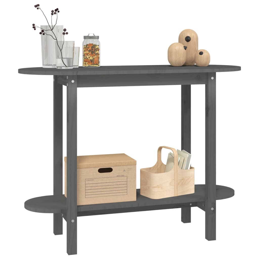 Konzolni stol sivi 110 x 40 x 80 cm od masivne borovine