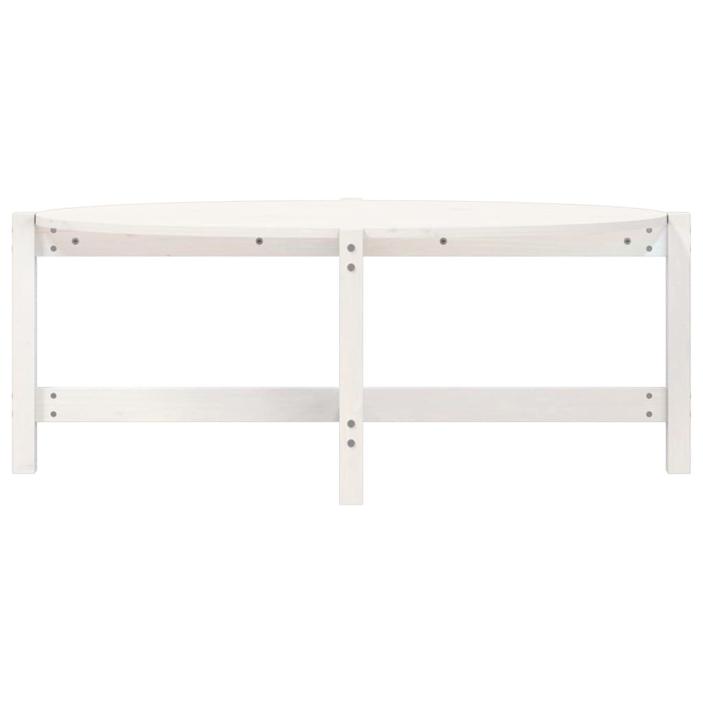 Stolić za kavu bijeli 118 x 63 x 45 cm od masivne borovine