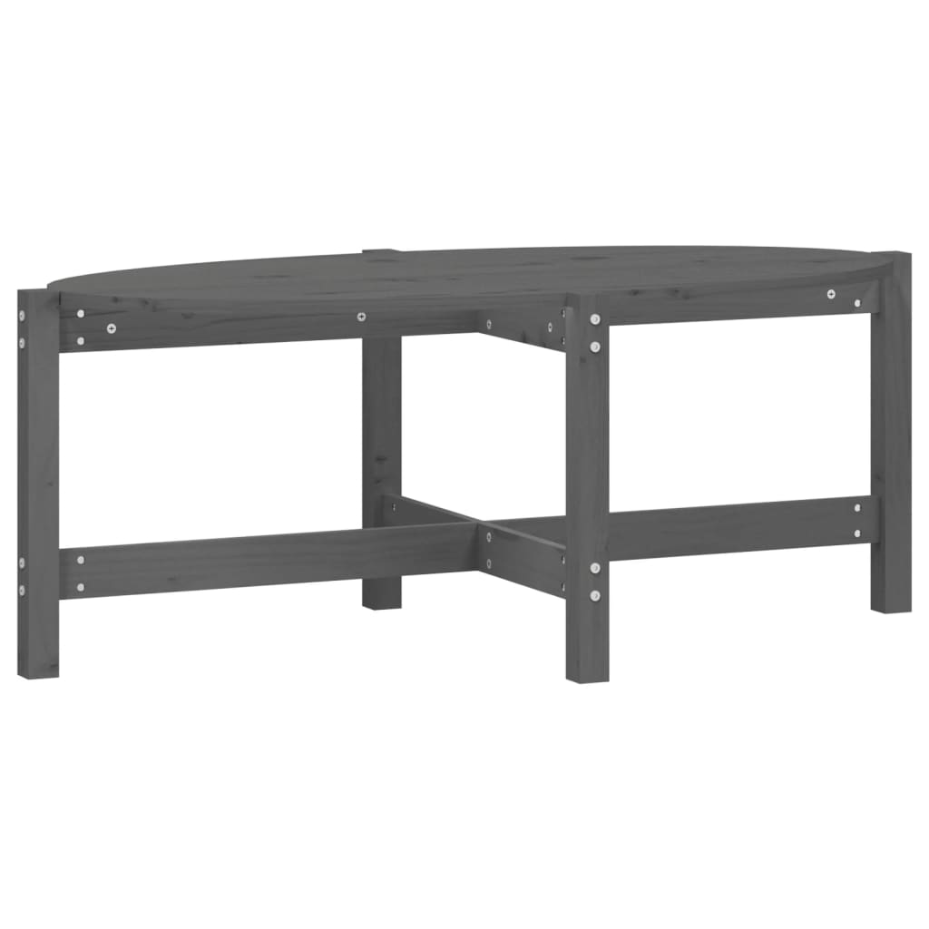 Stolić za kavu sivi 118 x 63 x 45 cm od masivne borovine