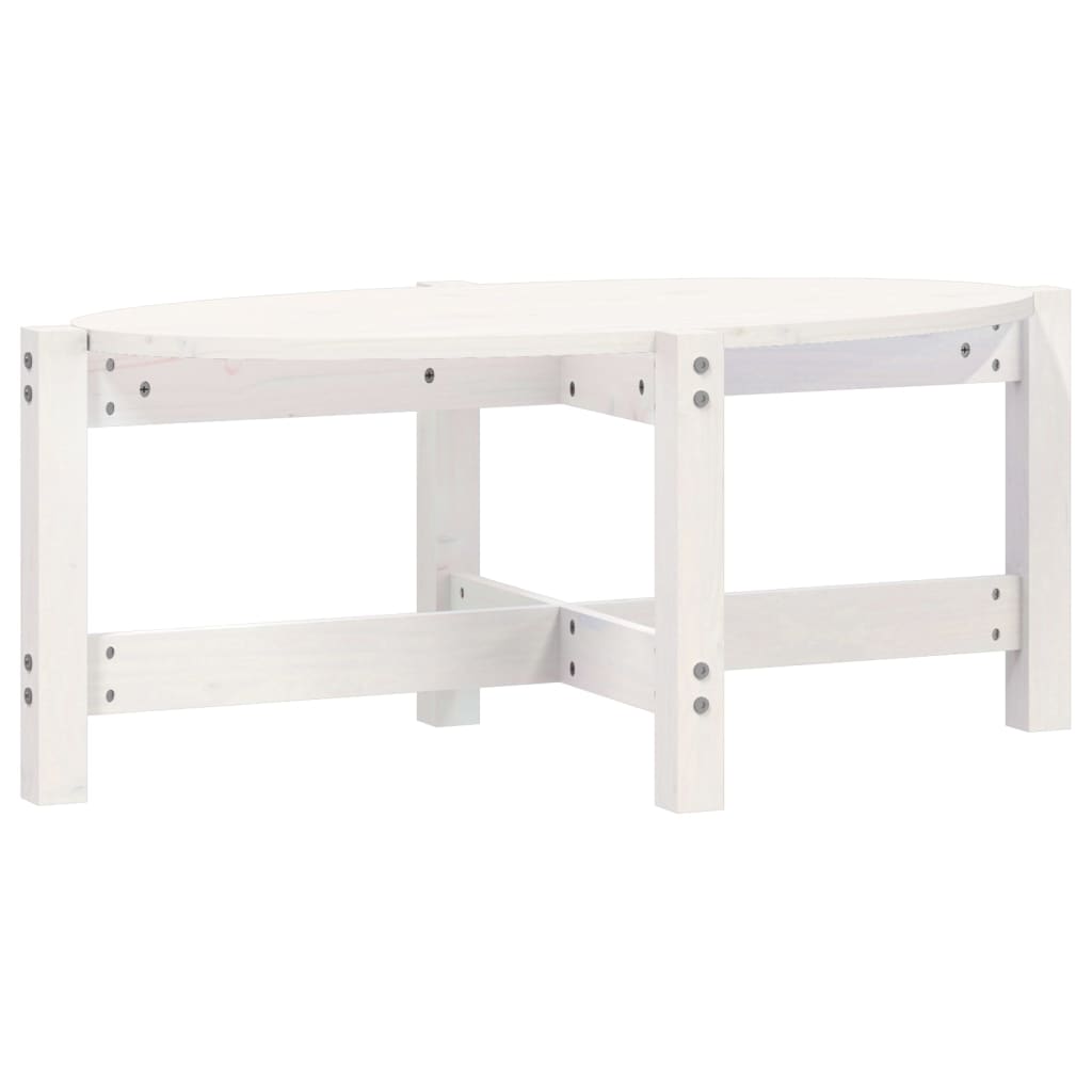 Stolić za kavu bijeli 87 x 48 x 35 cm od masivne borovine