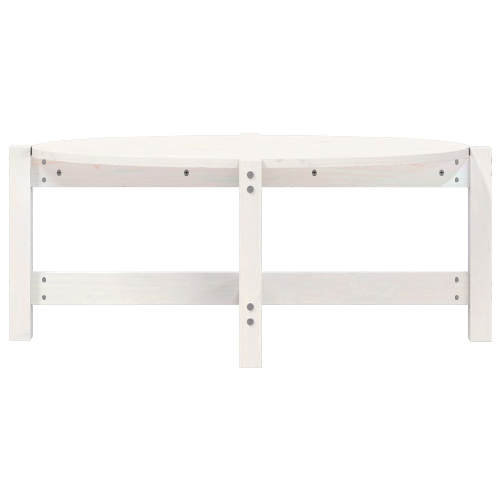 Stolić za kavu bijeli 87 x 48 x 35 cm od masivne borovine