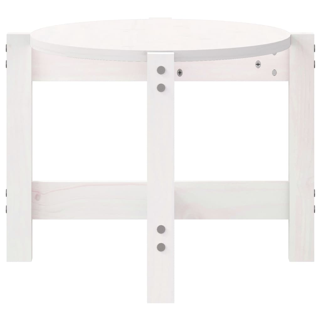 Stolić za kavu bijeli 87 x 48 x 35 cm od masivne borovine