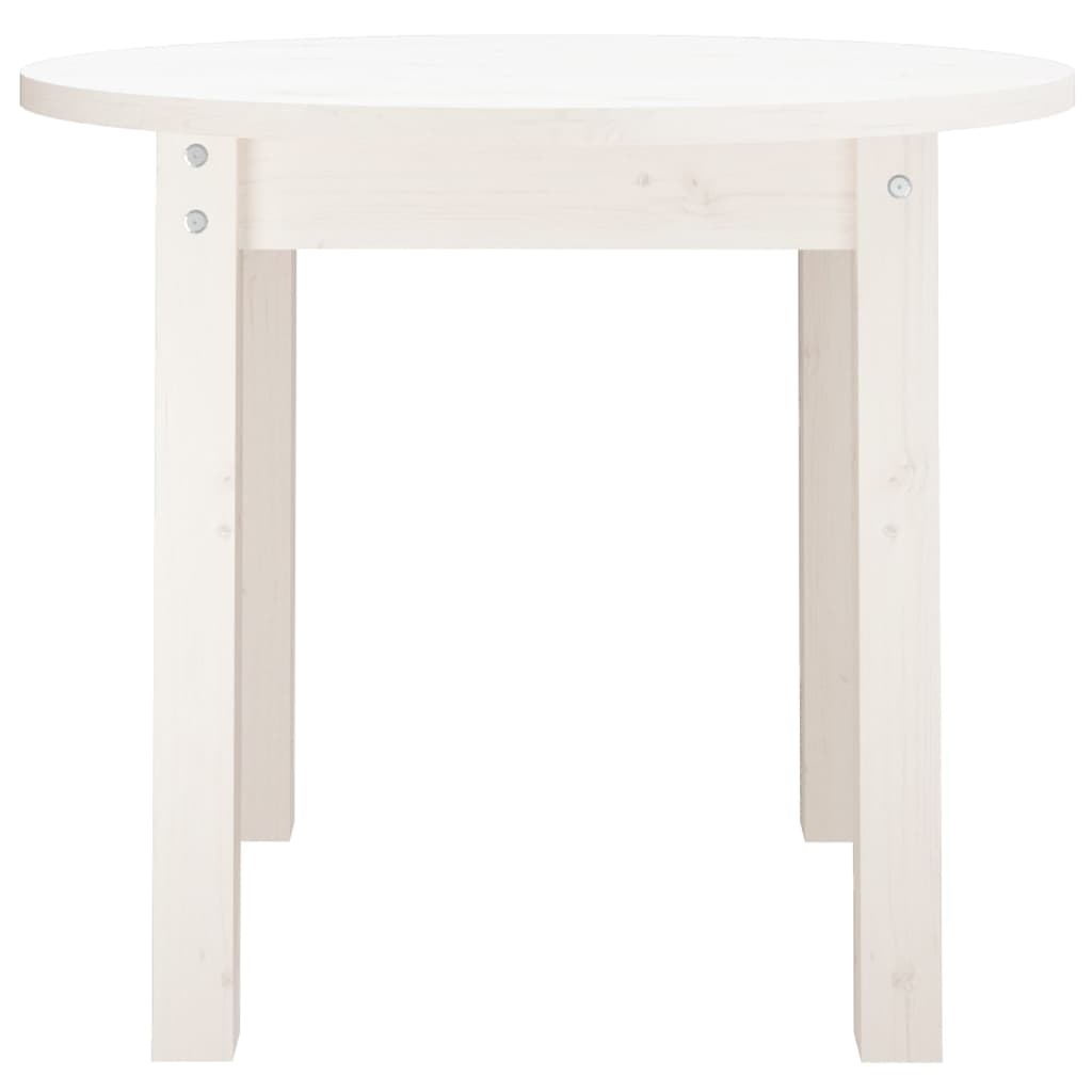 Stolić za kavu bijeli Ø 55 x 45 cm od masivne borovine