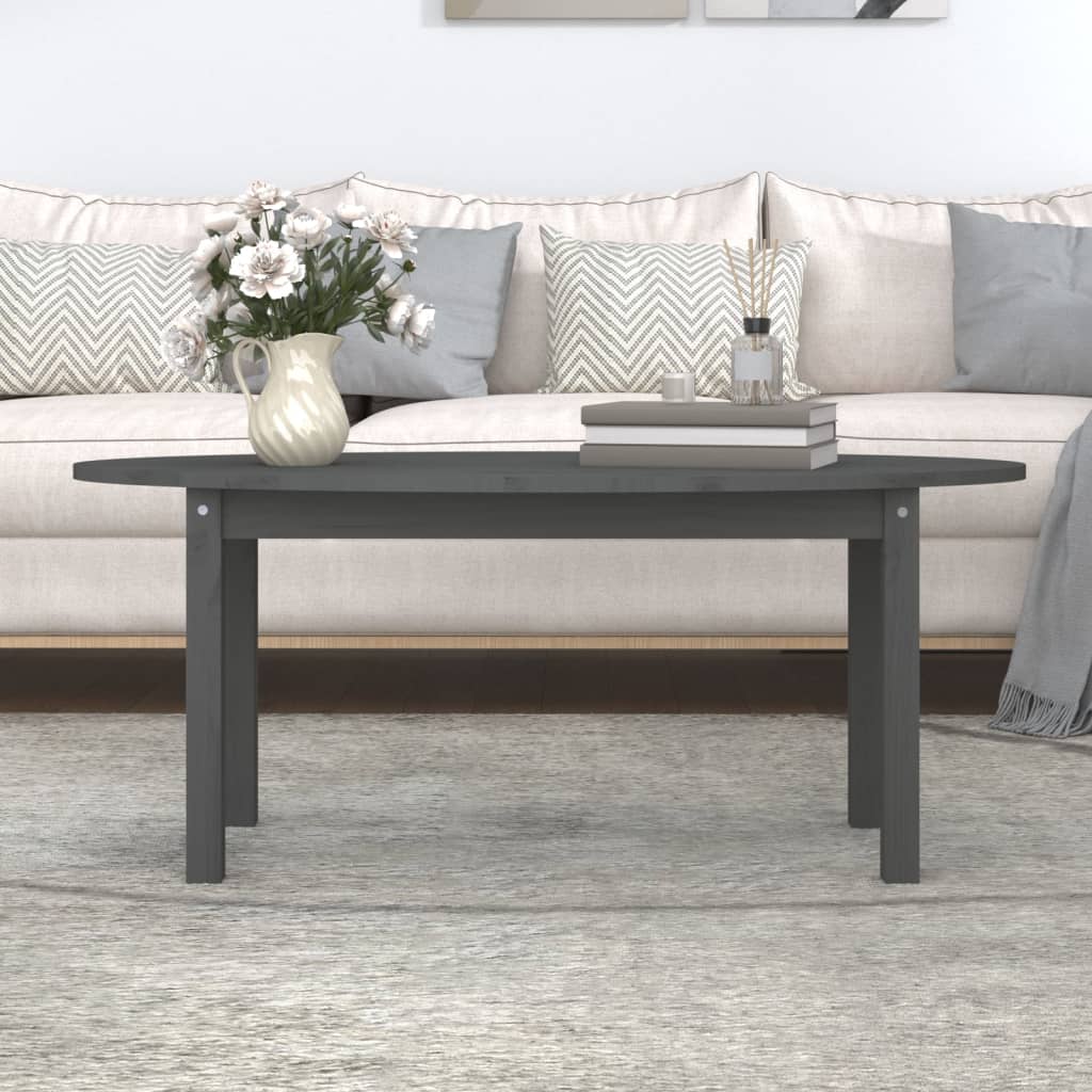 Stolić za kavu sivi 110 x 55 x 45 cm od masivne borovine