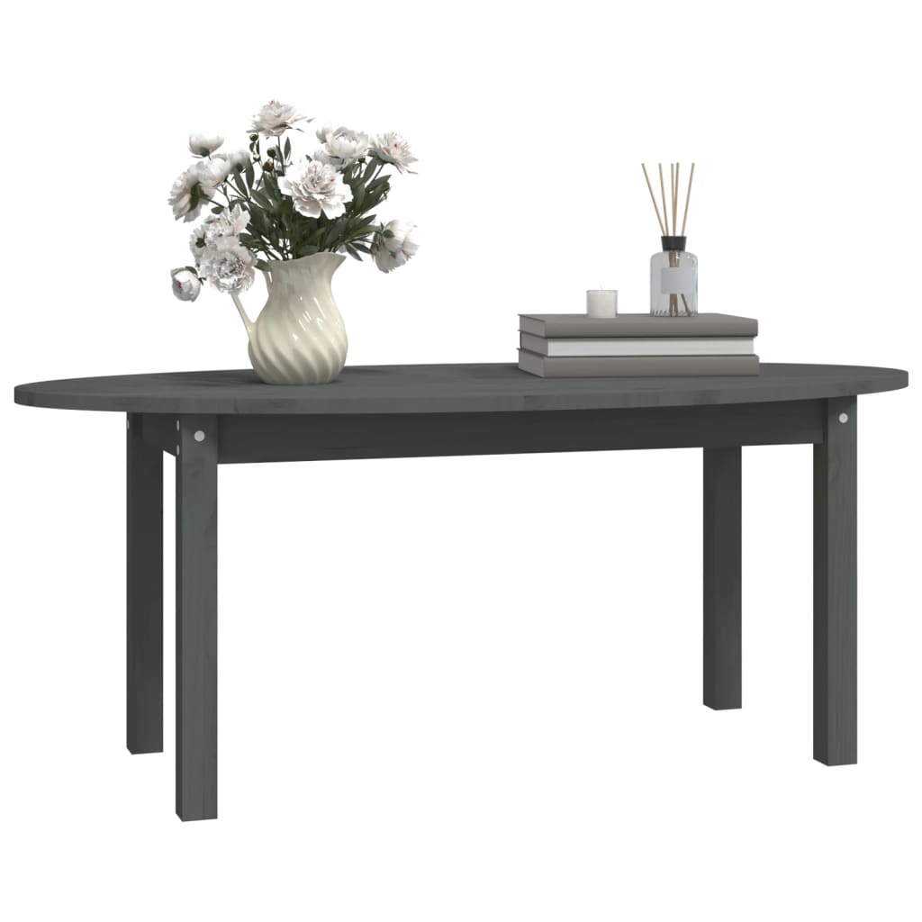 Stolić za kavu sivi 110 x 55 x 45 cm od masivne borovine
