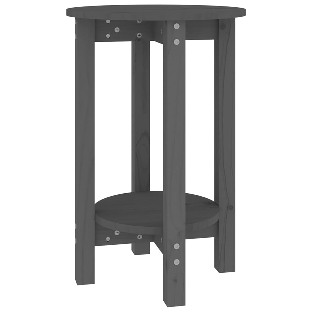 Stolić za kavu sivi Ø 40x60 cm od masivne borovine
