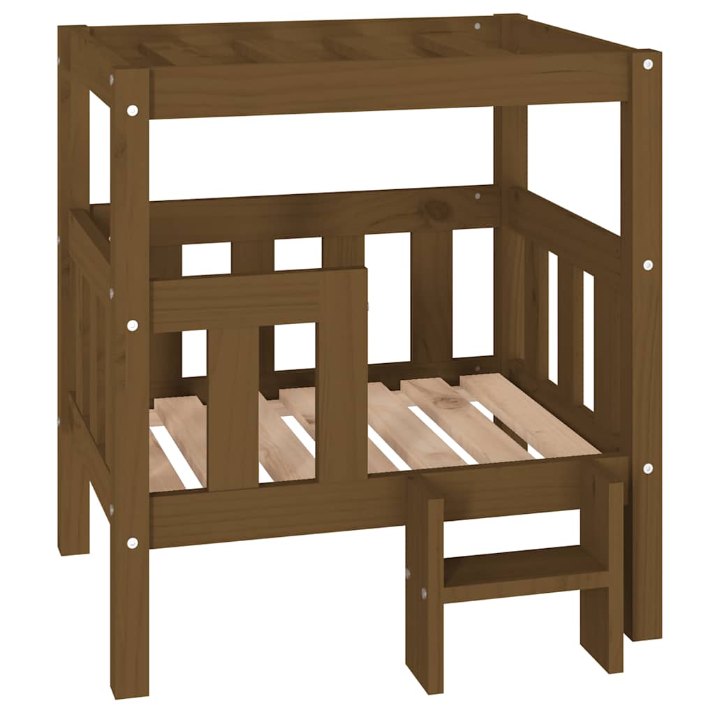 Krevet za pse crna 65,5x50,5x70 cm od masivne borovine