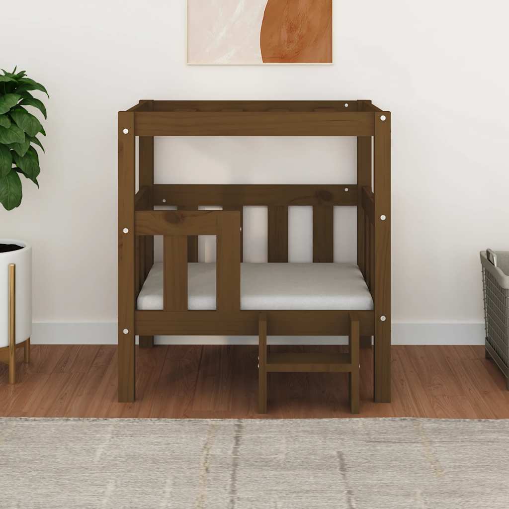 Krevet za pse crna 65,5x50,5x70 cm od masivne borovine