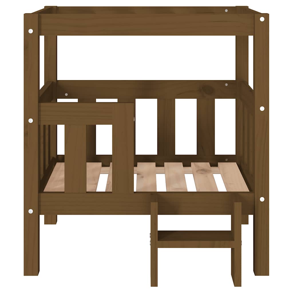 Krevet za pse crna 65,5x50,5x70 cm od masivne borovine