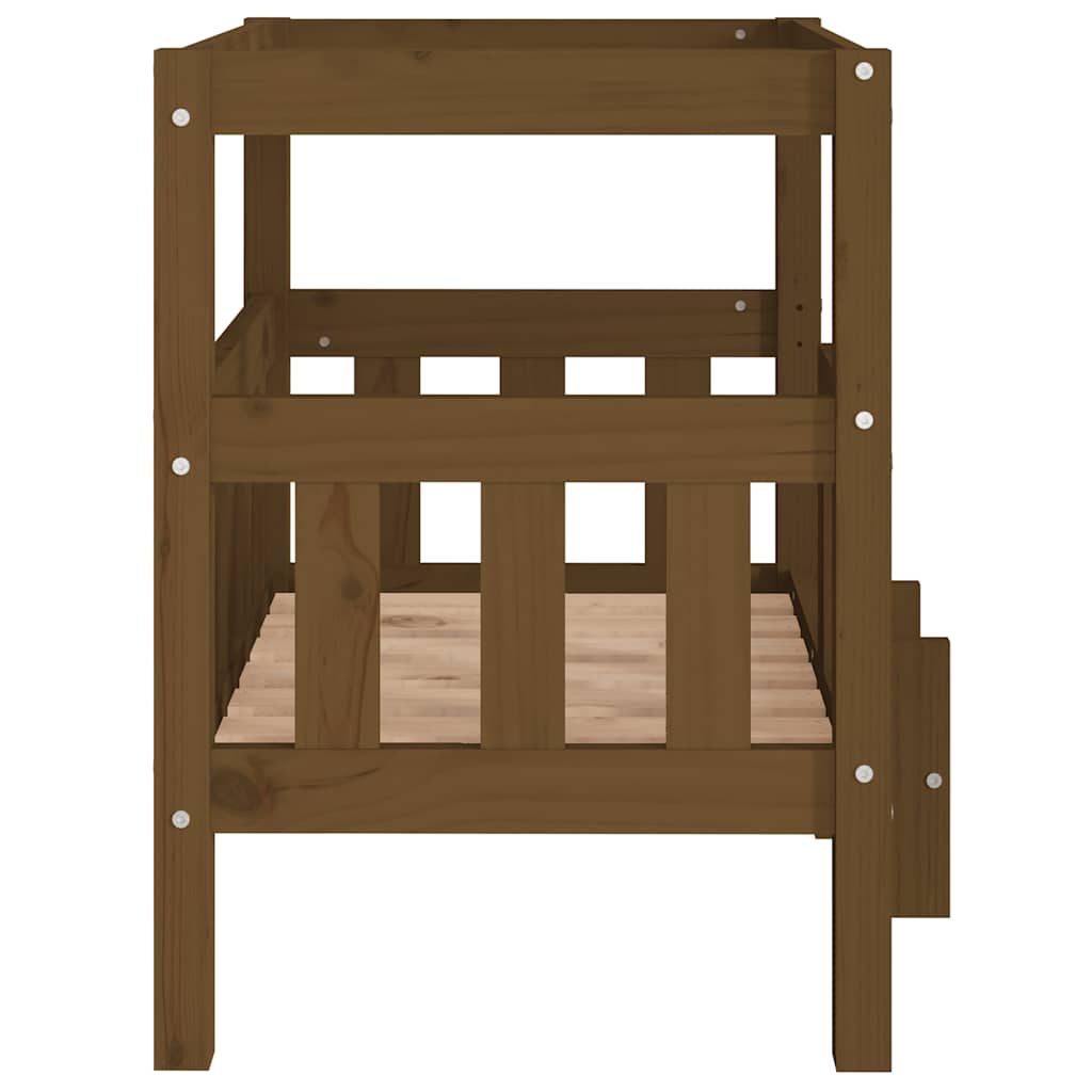 Krevet za pse crna 65,5x50,5x70 cm od masivne borovine