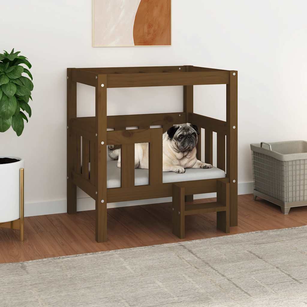 Krevet za pse crna 65,5x50,5x70 cm od masivne borovine