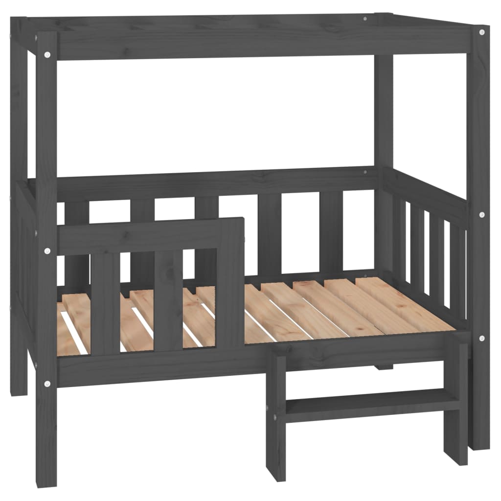 Krevet za pse sivi 95,5x73,5x90 cm od masivne borovine