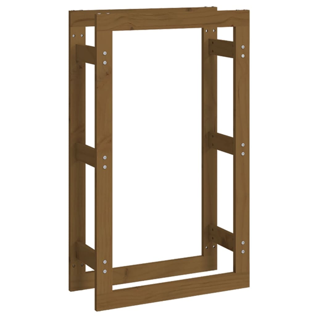 Stalak za drva za ogrjev boja meda 60x25x100 cm od borovine