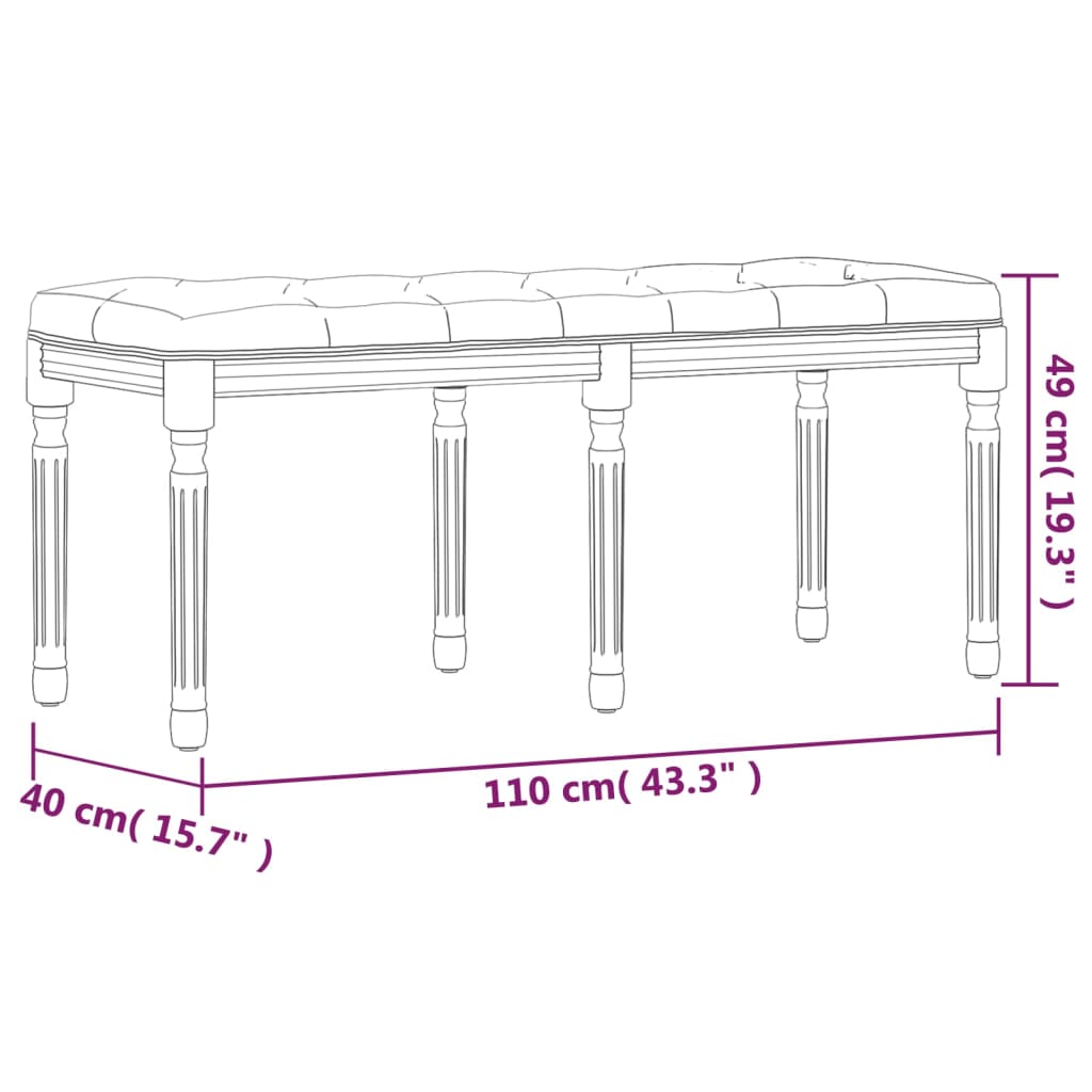 Klupa tamnosiva 110x40x49 cm od tkanine