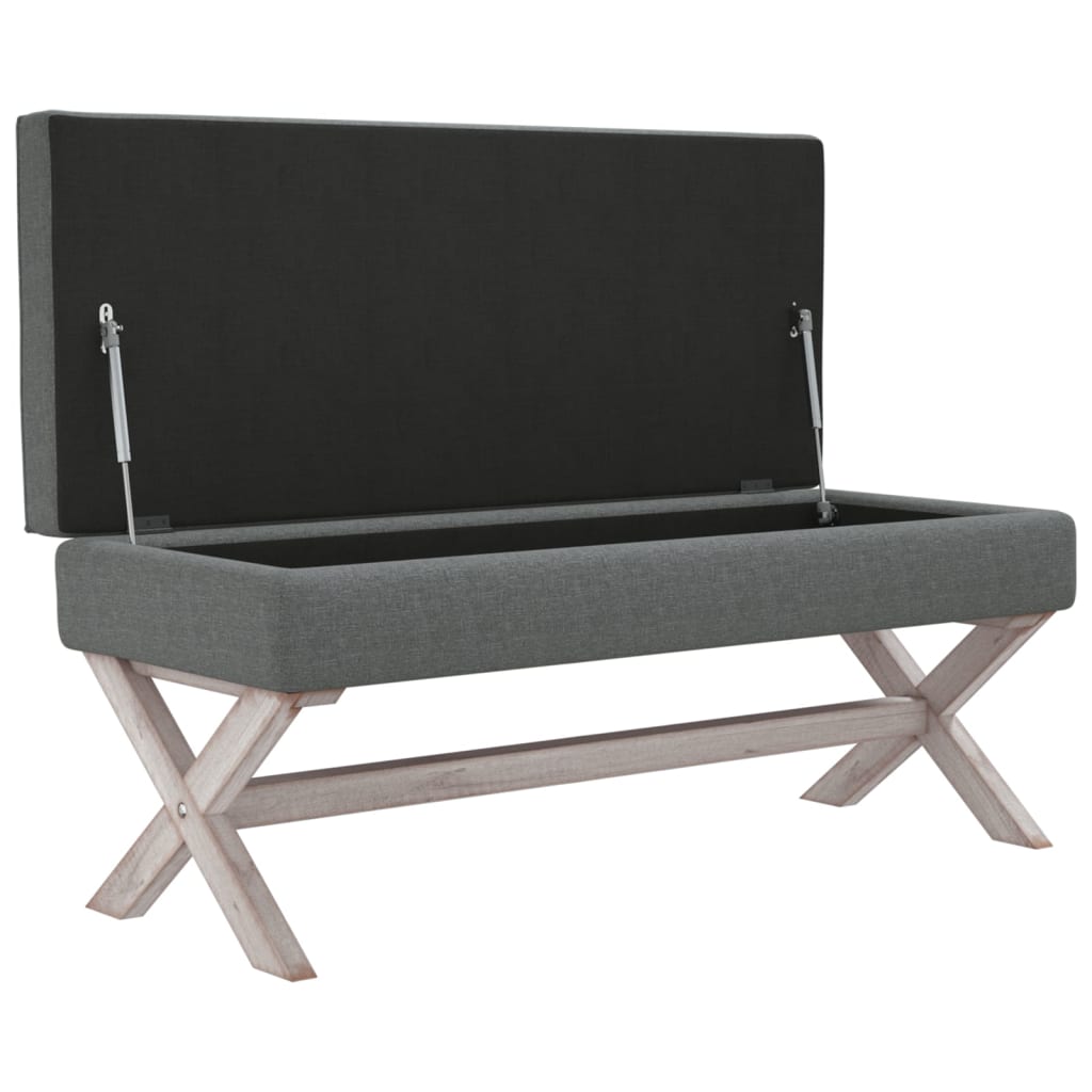Tabure za pohranu tamnosivi 110 x 45 x 49 cm od tkanine