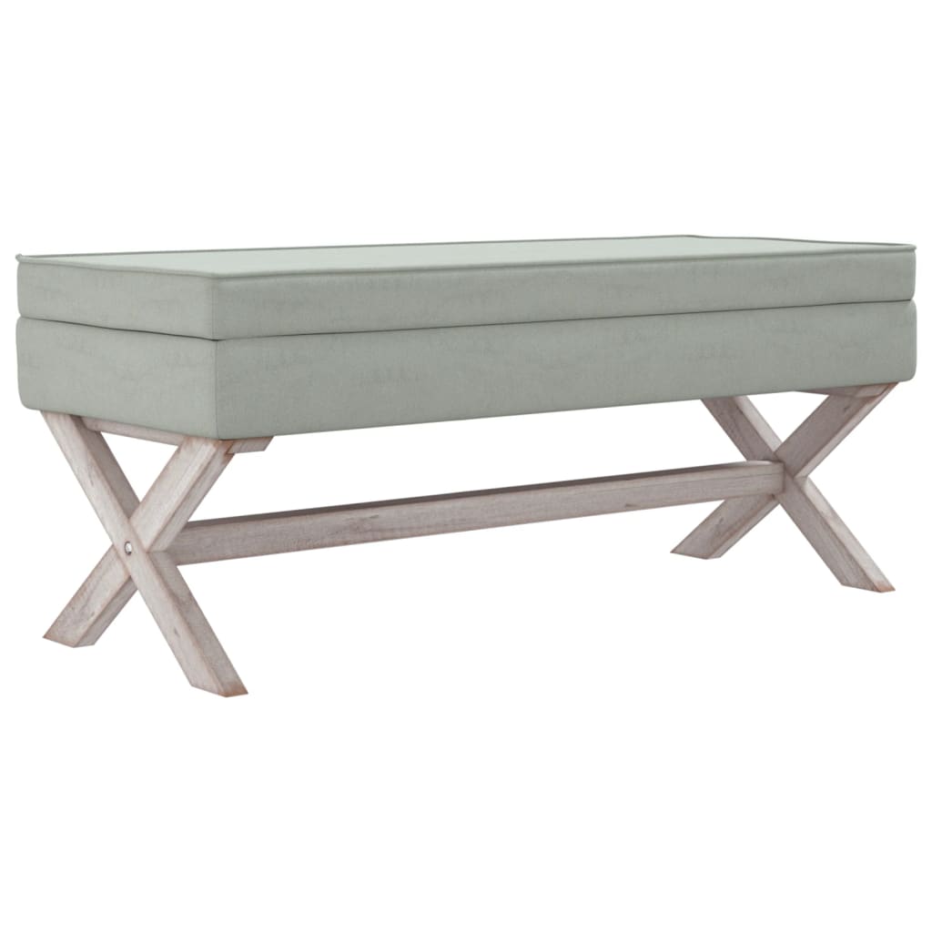 Tabure za pohranu svjetlosivi 110 x 45 x 49 cm baršunasti
