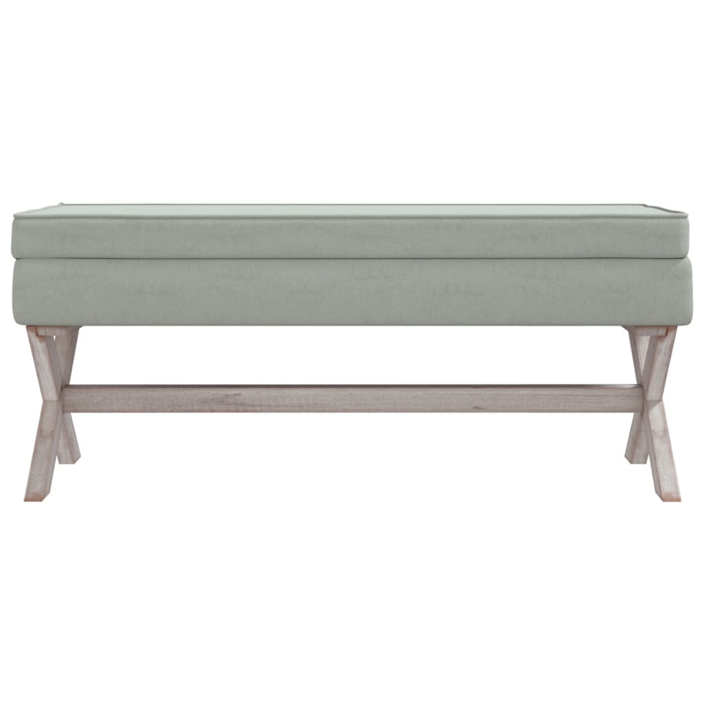 Tabure za pohranu svjetlosivi 110 x 45 x 49 cm baršunasti