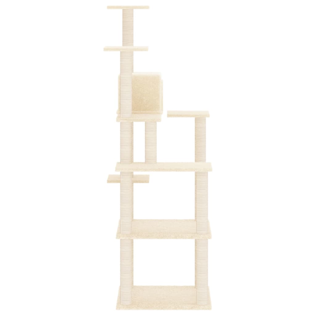 Penjalica za mačke sa stupovima za grebanje krem 153 cm