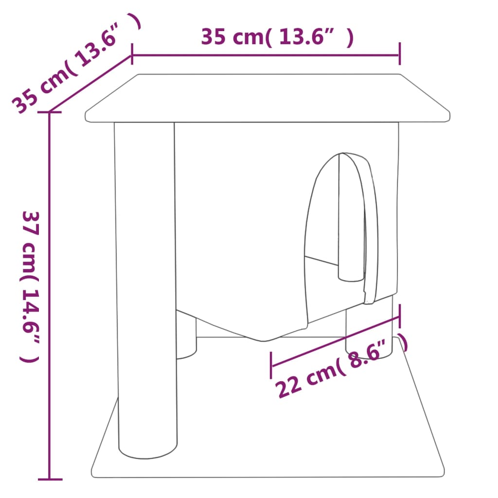 Penjalica za mačke sa stupovima za grebanje svjetlosiva 37 cm