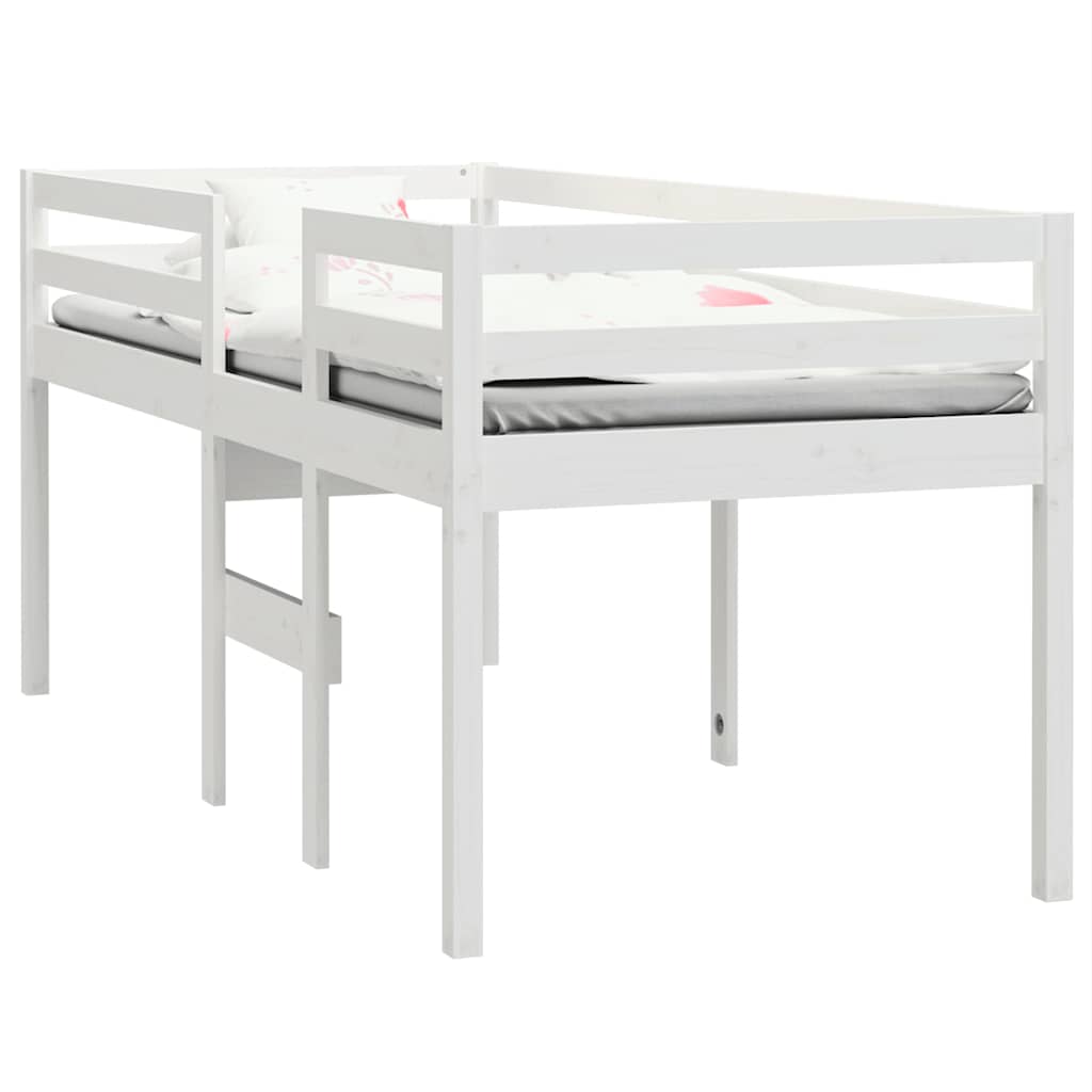 Visoki krevet bijeli 90 x 200 cm od masivne borovine