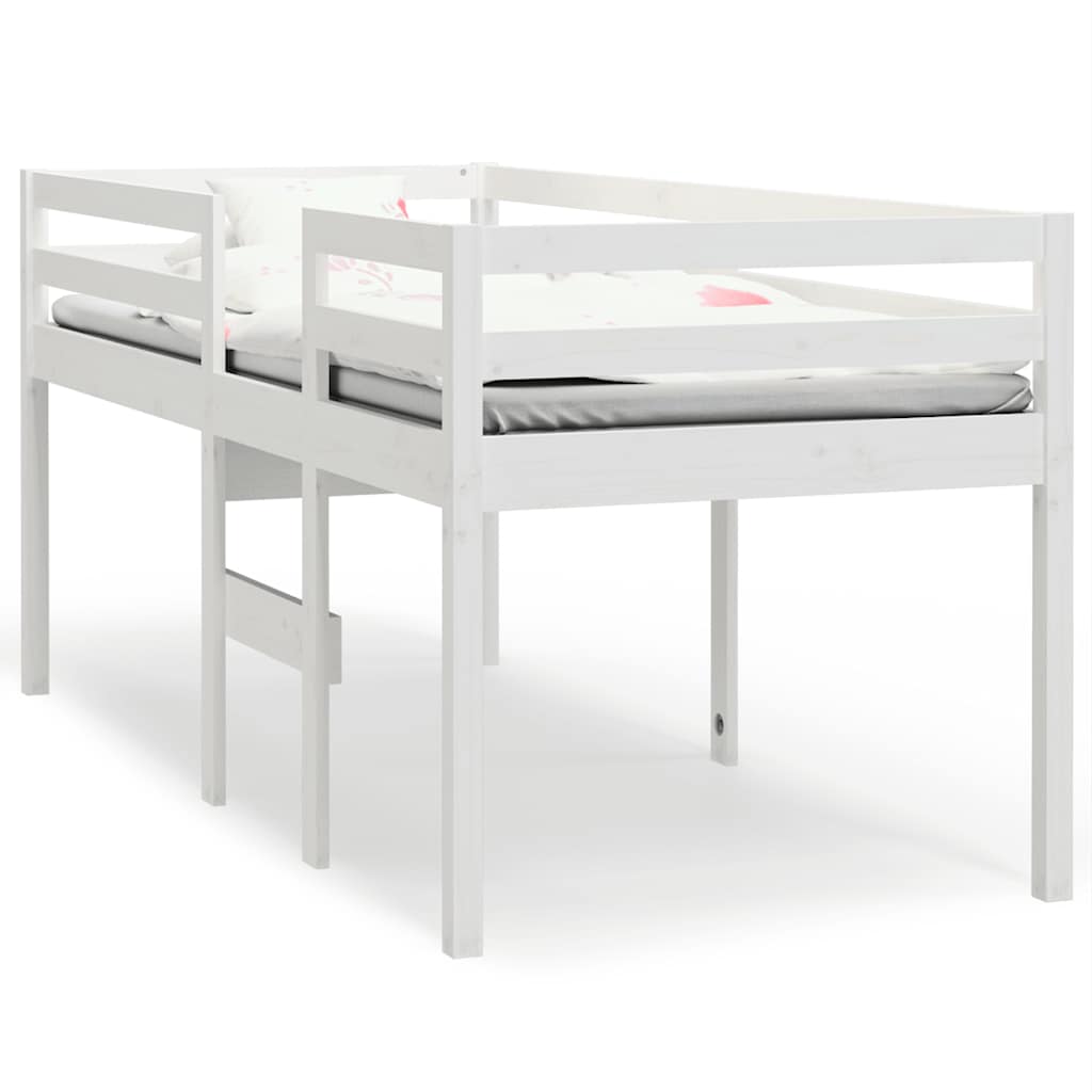 Visoki krevet bijeli 80 x 200 cm od masivne borovine