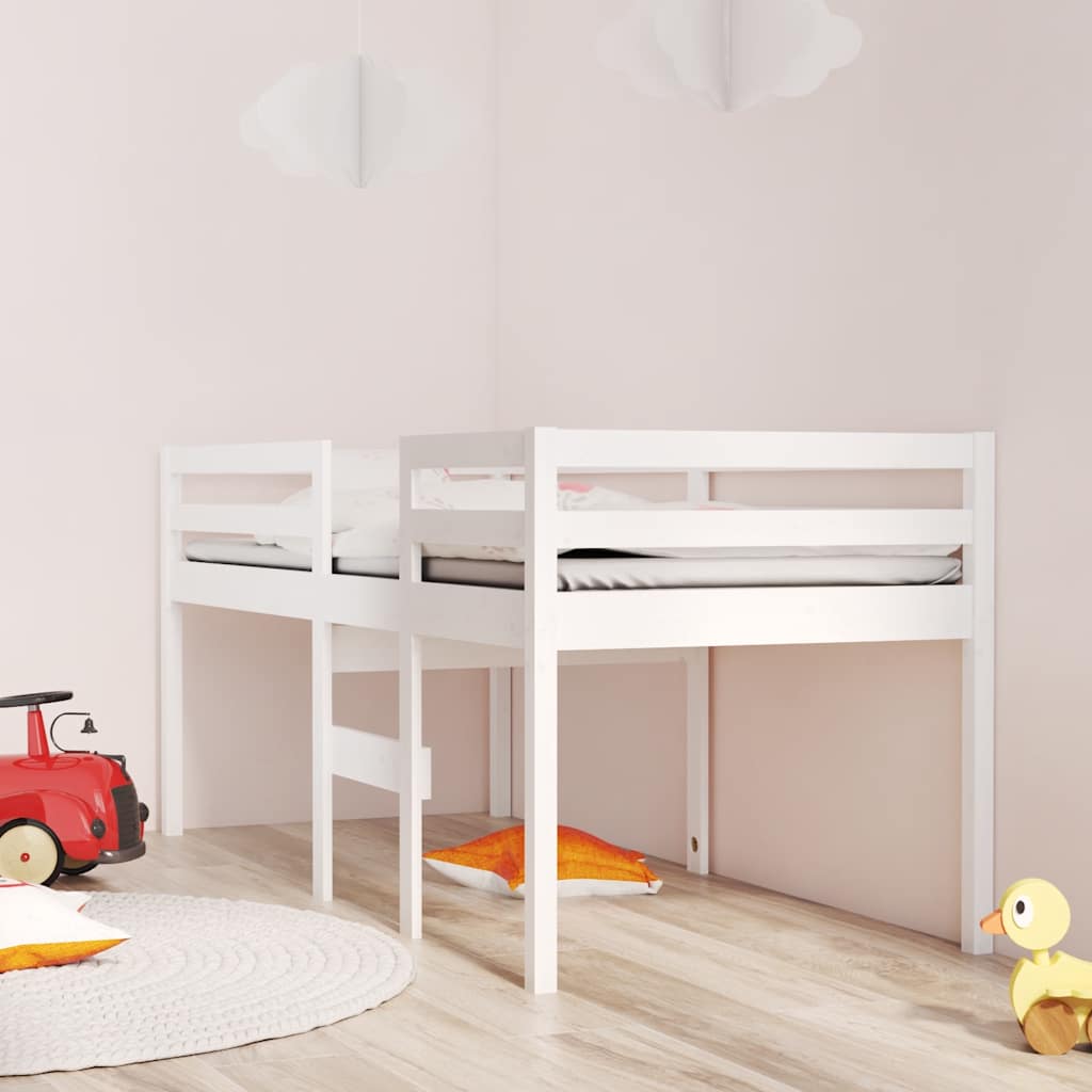 Visoki krevet bijeli 80 x 200 cm od masivne borovine