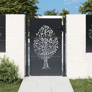 Vrtna vrata antracit 100x150 cm čelična s uzorkom stabla