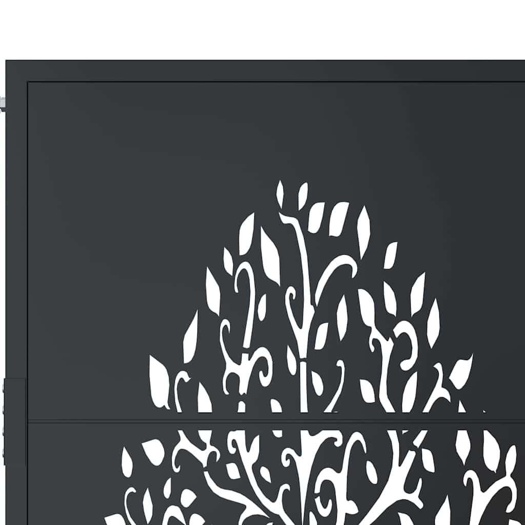 Vrtna vrata antracit 100x200 cm čelična dizajn stabla
