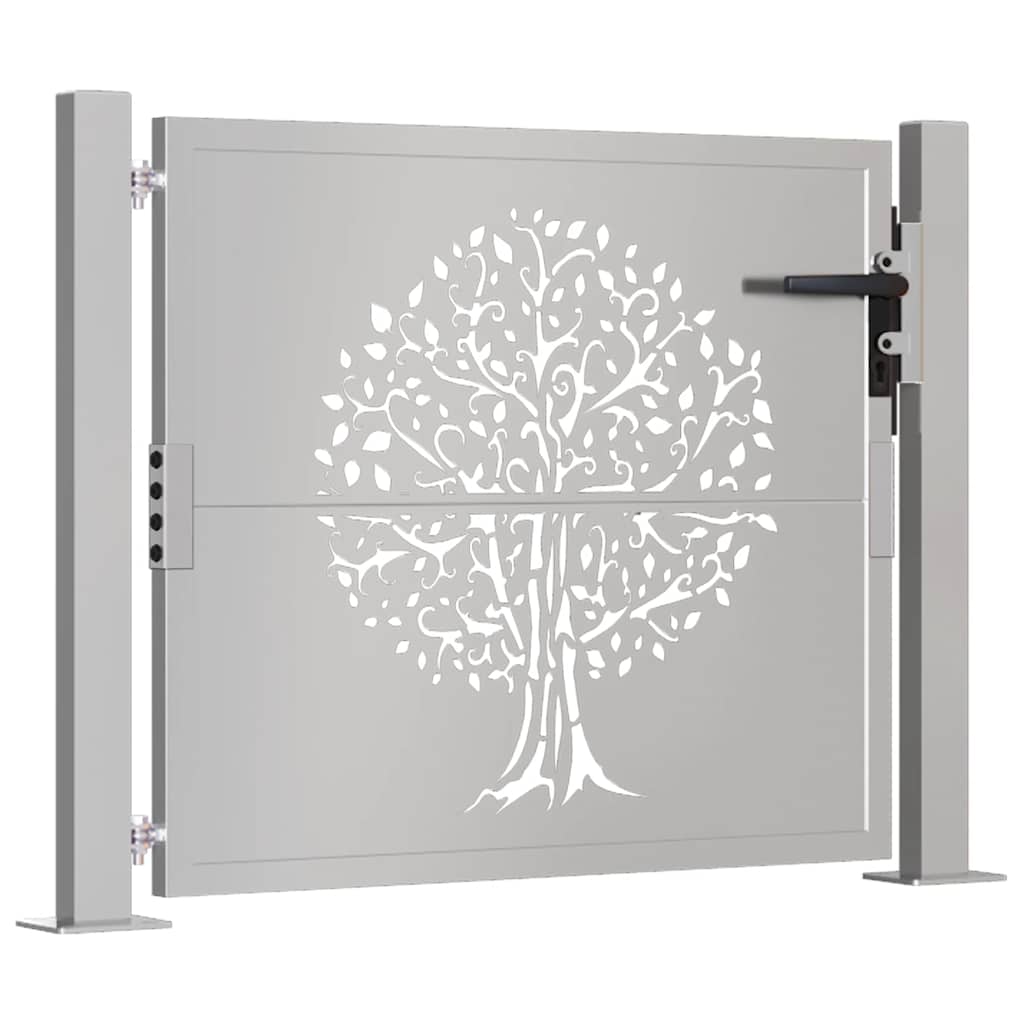 Vrtna vrata 100x75 cm Corten čelik Dizajn stabla