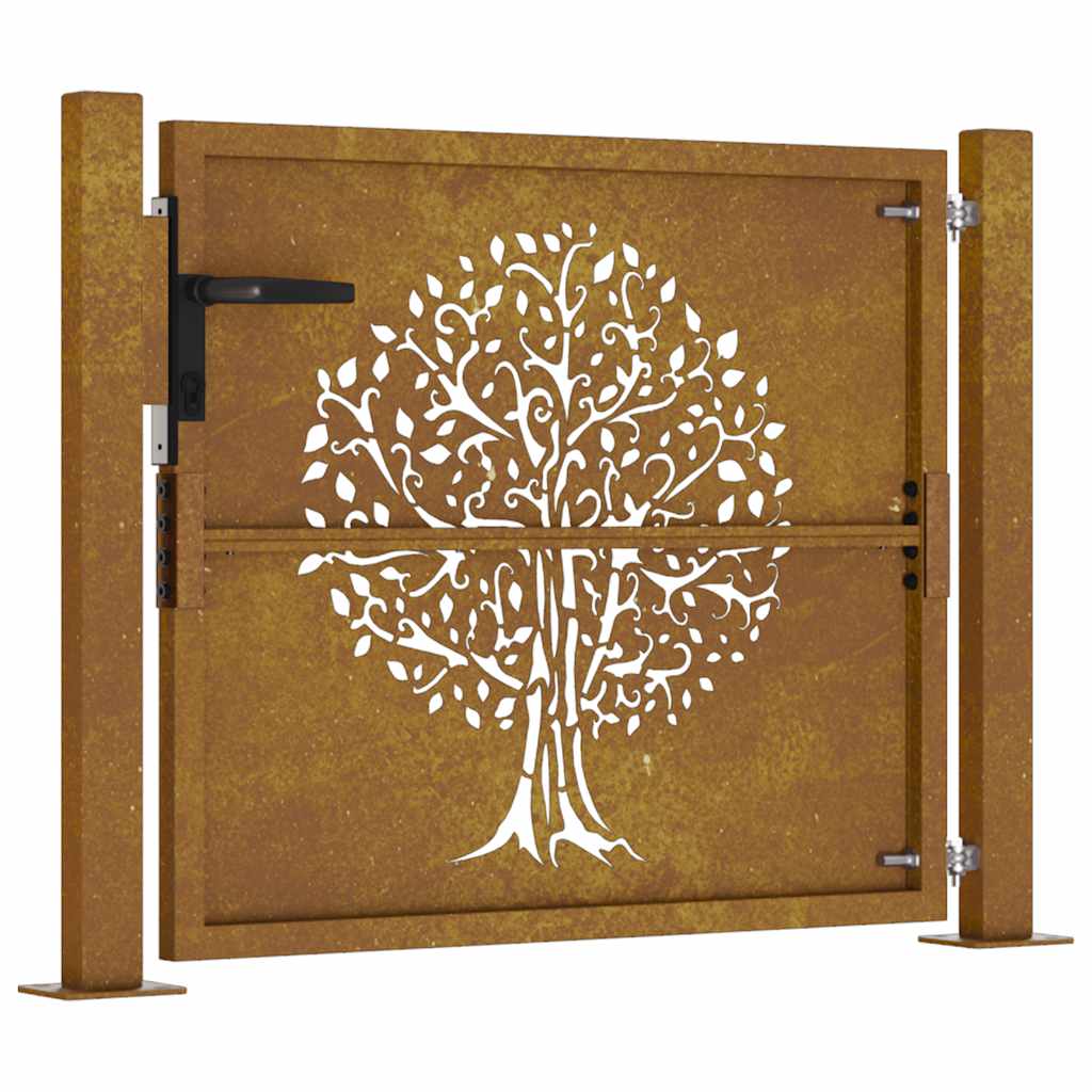 Vrtna vrata 100x75 cm Corten čelik Dizajn stabla