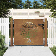 Vrtna vrata 100x75 cm Corten čelik Dizajn stabla