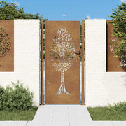 Vrtna vrata 100x175 cm Corten čelik Dizajn stabla
