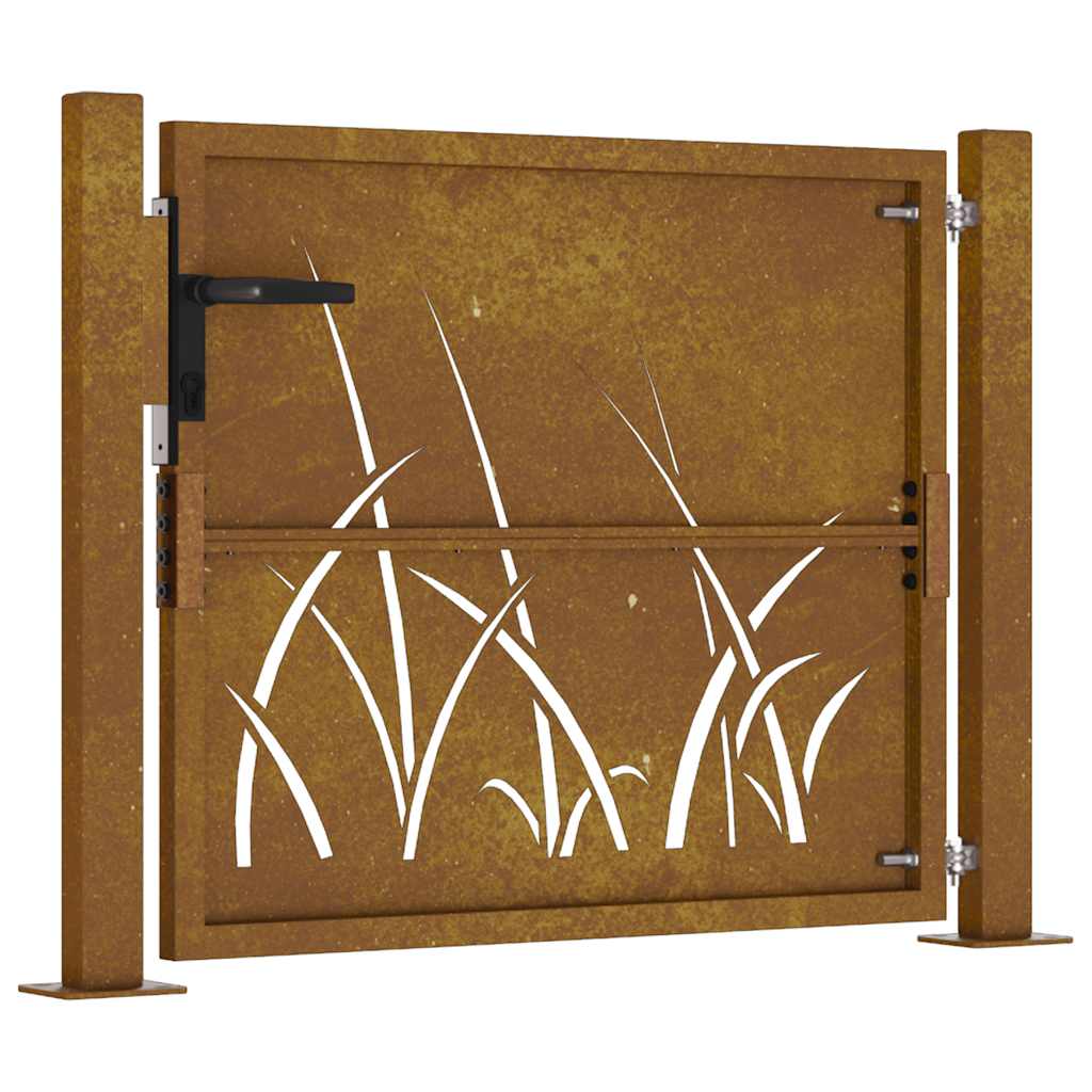 Vrtna vrata 100x100 cm Corten čelik dizajn s travom