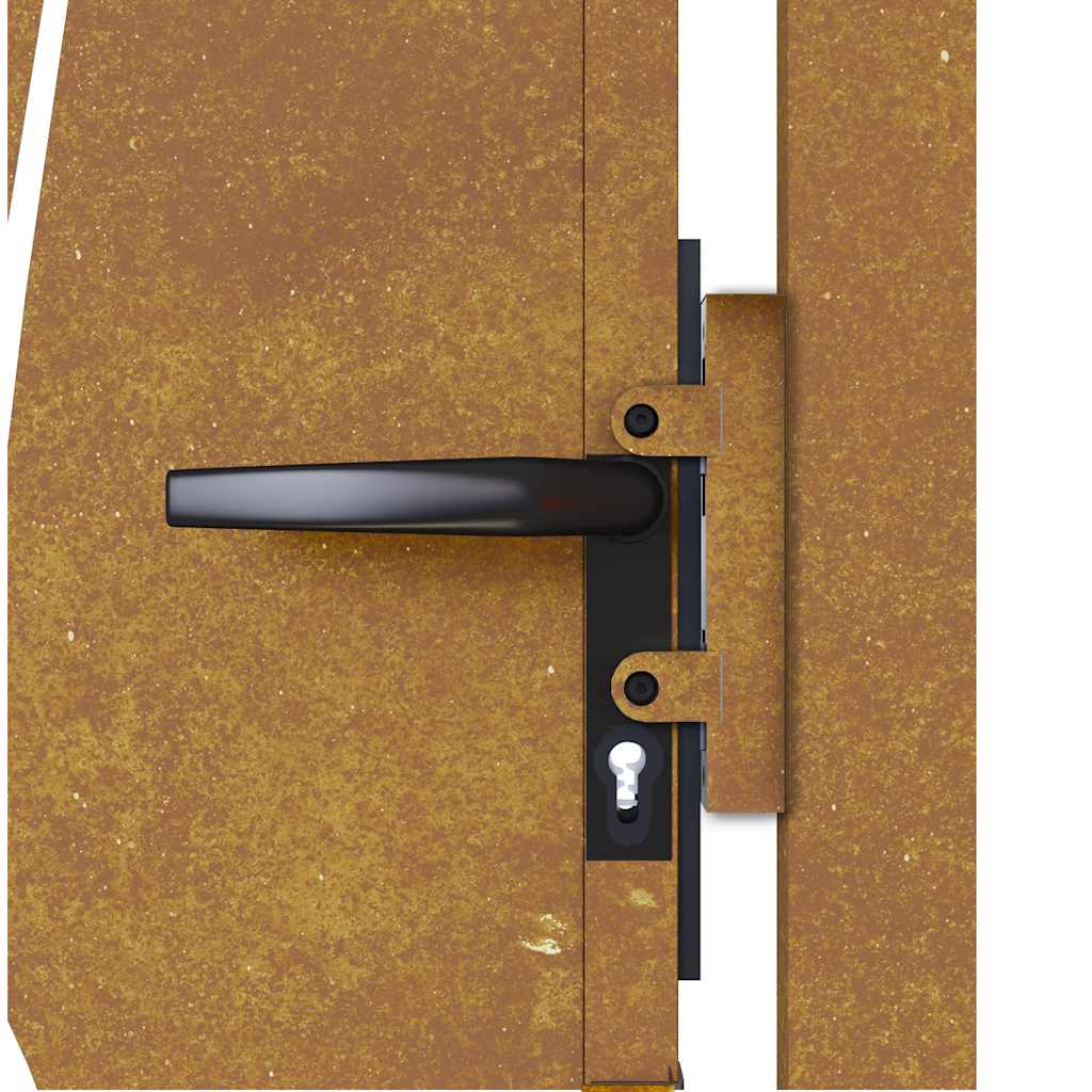 Vrtna vrata 100x100 cm Corten čelik dizajn s travom